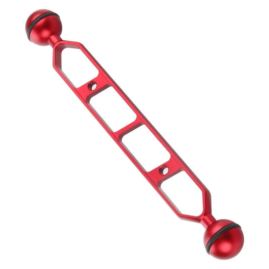 PULUZ 9.0 inch 22.9cm Aluminum Alloy Dual Balls Arm for Underwater Torch / Video Light (Red)