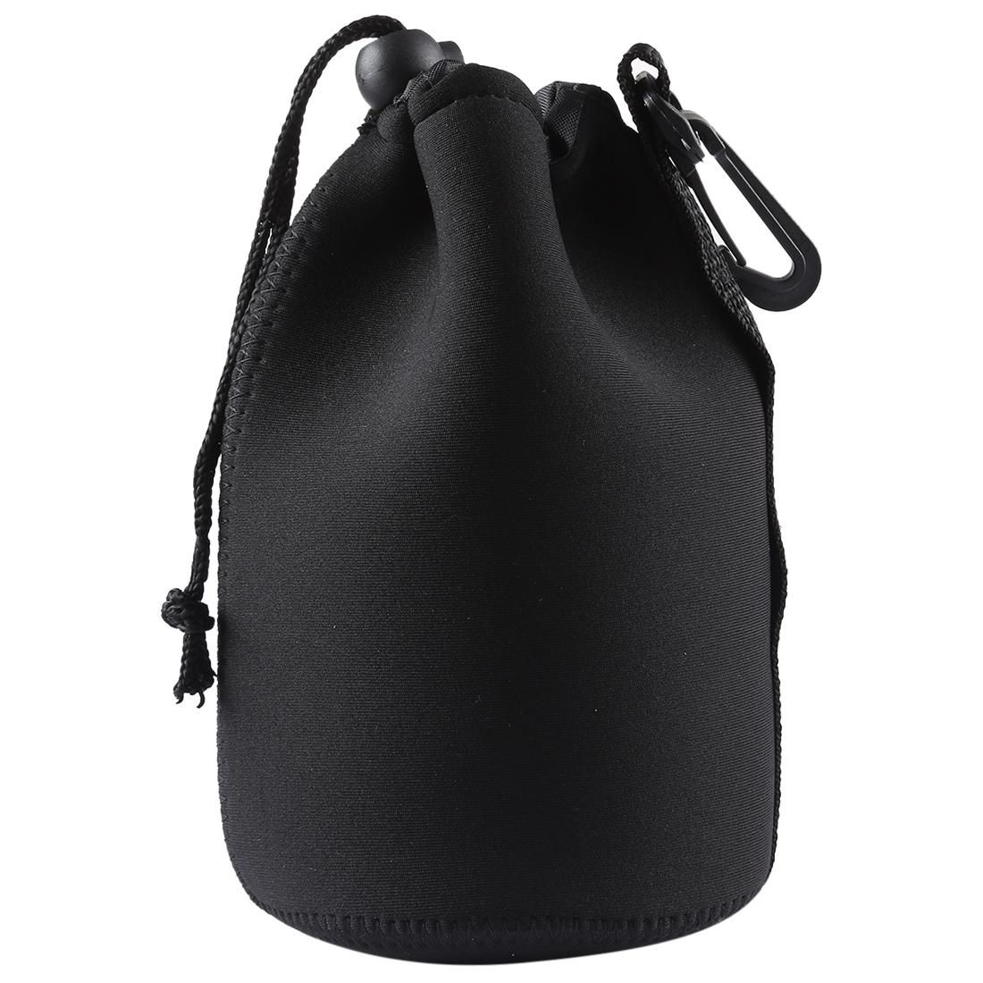 Neoprene SLR Camera Lens Carrying Bag Pouch Bag with Carabiner, Size: 10x18cm (Black)