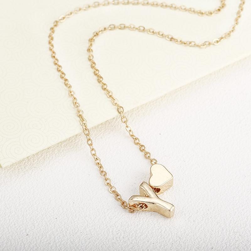 Tiny gold initial necklace letter necklace initials name necklaces Personalized pendant for women girls.best birthday gift (K)