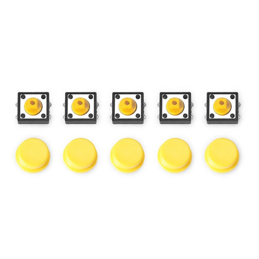 5 PCS LDTR-YJ030 Electrical Power Control 4-Pin Push Button Switches (Yellow)