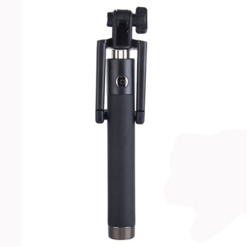 Mini Universal 3.5mm Wire Control Extendable Selfie Stick - Black