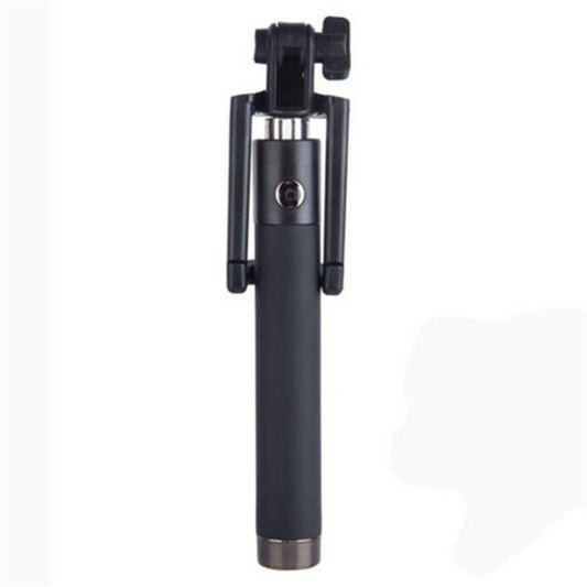 Mini Universal 3.5mm Wire Control Extendable Selfie Stick - Black