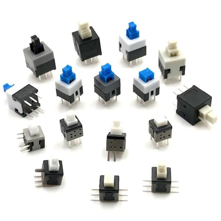 10 PCS Blue White Black Key Switch Self-locking Switch, Specification:5.8x5.8mm