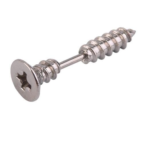 5 PCS Vacuum Plating Personality Titanium Steel Screw Stud Earrings (Silver)