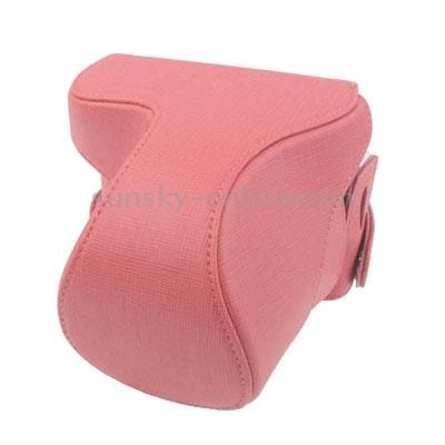 Leather Camera Case Bag for Sony NEX-C3 (Pink)
