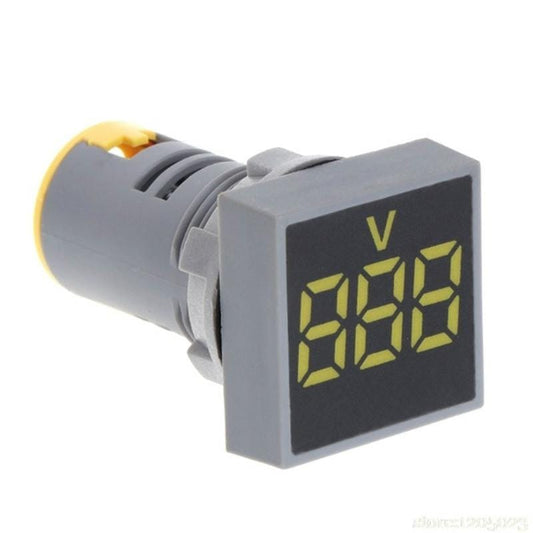 AD101-22VMS Mini AC 20-500V Voltmeter Square Panel LED Digital Voltage Meter Indicator (Yellow)