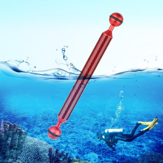 PULUZ  9 inch 22.8cm Length 20.8mm Diameter Dual Balls Carbon Fiber Floating Arm, Ball Diameter: 25mm (Red)