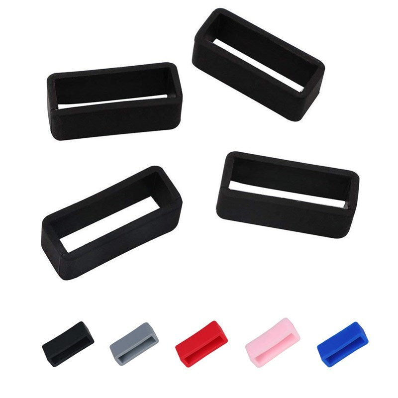 100 Pcs/Bag Silicone Rubber Watchband Movable Ring Buckle - 24mm/Random Color