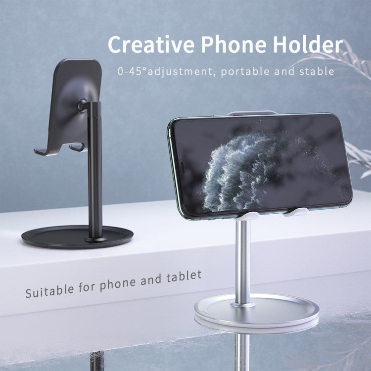 Aluminum Alloy Office Desktop Mobile Phone Bracket (Non-retractable) - Silver