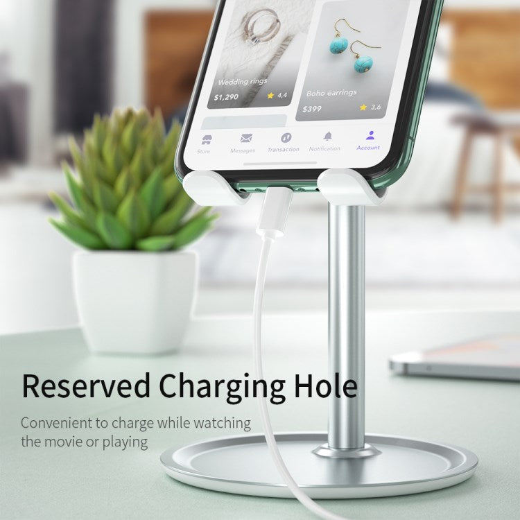Aluminum Alloy Office Desktop Mobile Phone Bracket (Non-retractable) - Silver