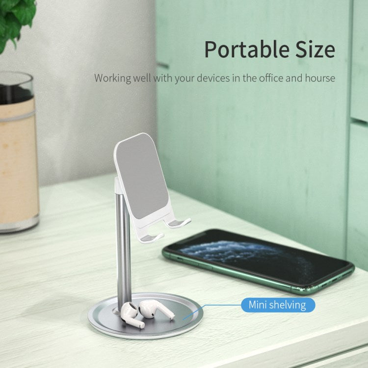 Aluminum Alloy Office Desktop Mobile Phone Bracket (Non-retractable) - Silver