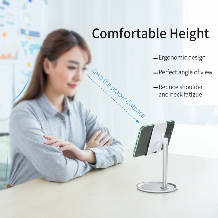 Aluminum Alloy Office Desktop Mobile Phone Bracket (Non-retractable) - Silver