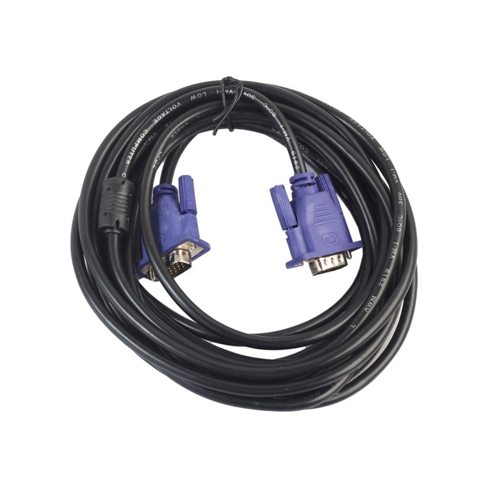 1080P VGA HD 15 Pin Male To Male Extension Cable Cord for PC Laptop Projector HDTV Monitor - 5m