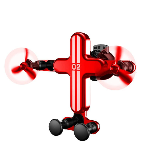 Small Aircraft Gravity Mobile Phone Bracket Car Phone Holder Car Navigation Stand Suction Cup for Travel Outdoor Use - Red