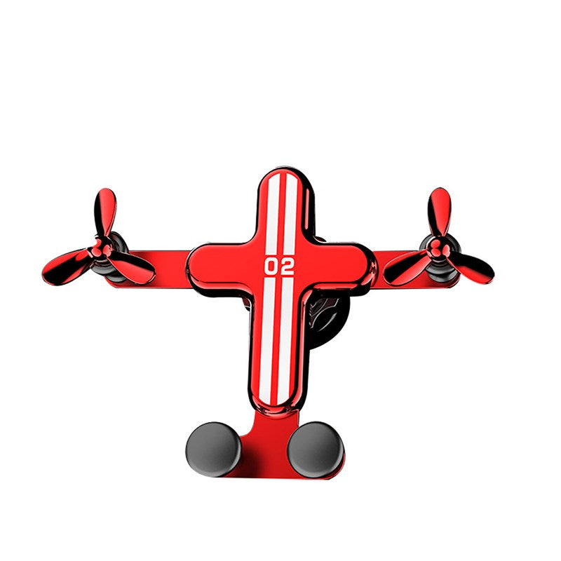 Small Aircraft Gravity Mobile Phone Bracket Car Phone Holder Car Navigation Stand Suction Cup for Travel Outdoor Use - Red