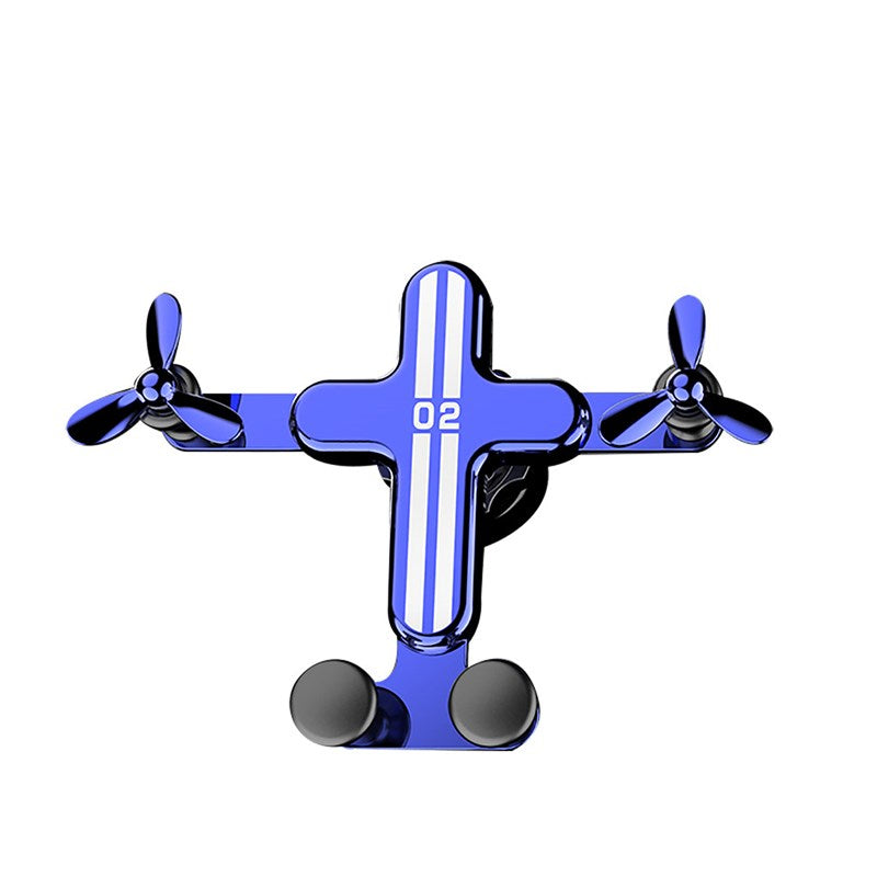 Small Aircraft Gravity Mobile Phone Bracket Car Phone Holder Car Navigation Stand Suction Cup for Travel Outdoor Use - Blue