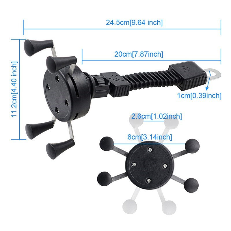 Motorcycle Phone Holder Support Bike Handlebar Stand Mobile Mount
