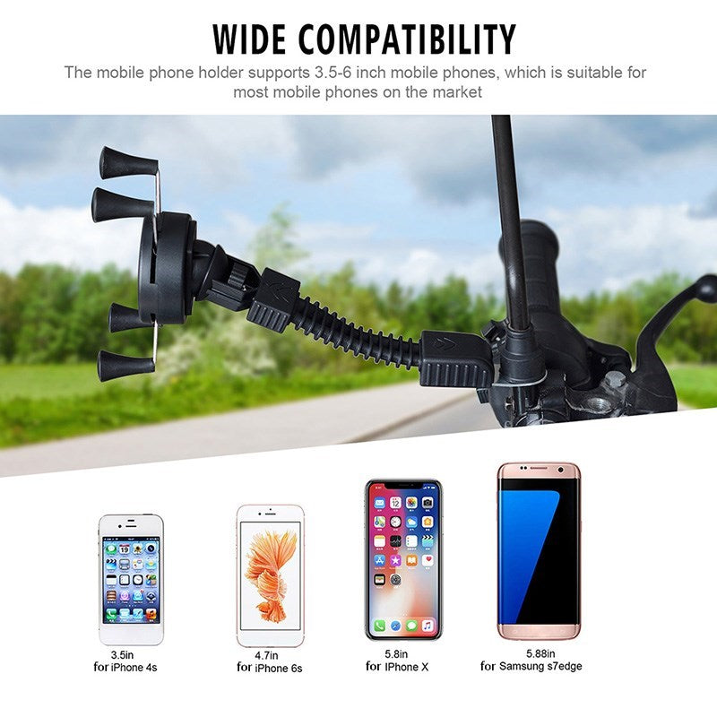 Motorcycle Phone Holder Support Bike Handlebar Stand Mobile Mount