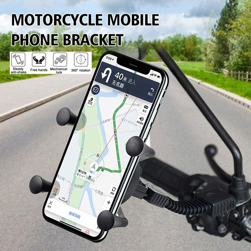 Motorcycle Phone Holder Support Bike Handlebar Stand Mobile Mount
