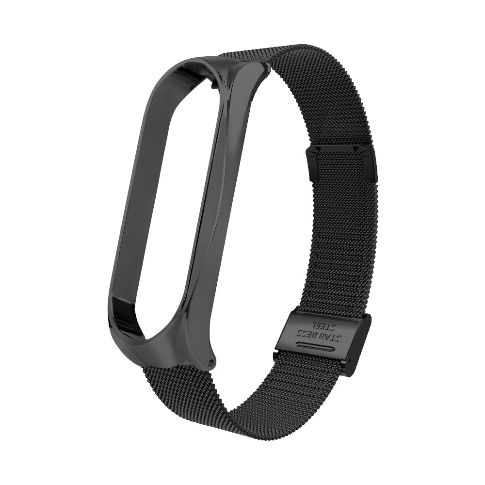 Stainless Steel Wrist Strap for Xiaomi Mi Band 5/5 NFC, Replacement Clasp Watchband - Black