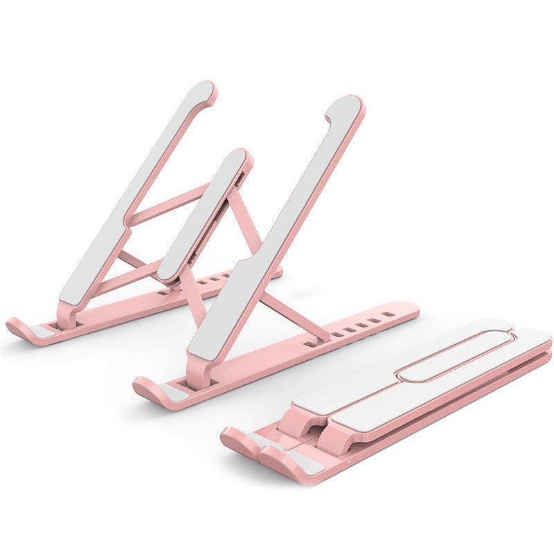 Foldable Laptop Stand Non-slip Desktop Notebook Holder Laptop Stand for Macbook Pro Air iPad Cooling Bracket - Pink