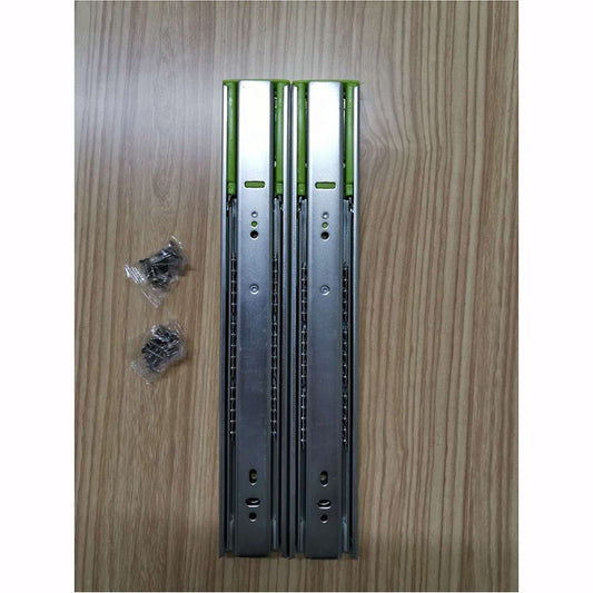 6 Pairs 16-inch Drawer Slides 4515 Cold Rolled Sheet Cabinet Slides 3-Section Ball Bearing Drawer Runners Rail - Galvanized Color