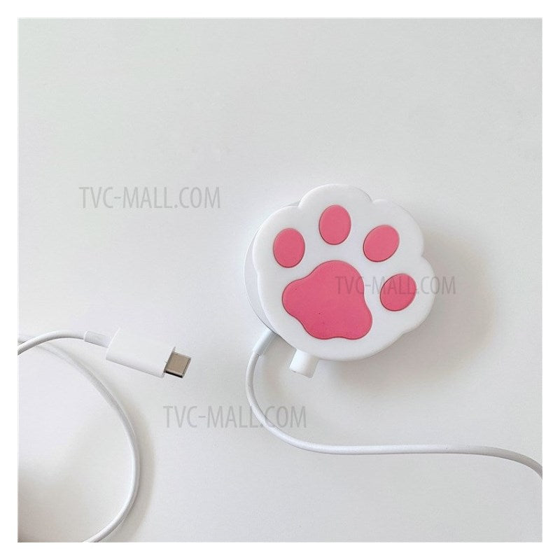 Uniqkart for iPhone 12 Pro Magsafe Cover Cat Paw Pattern Wireless Charger Case - White
