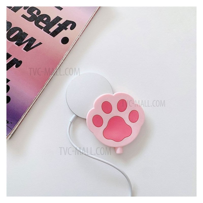 Uniqkart for iPhone 12 Pro Magsafe Cover Cat Paw Pattern Wireless Charger Case - Pink