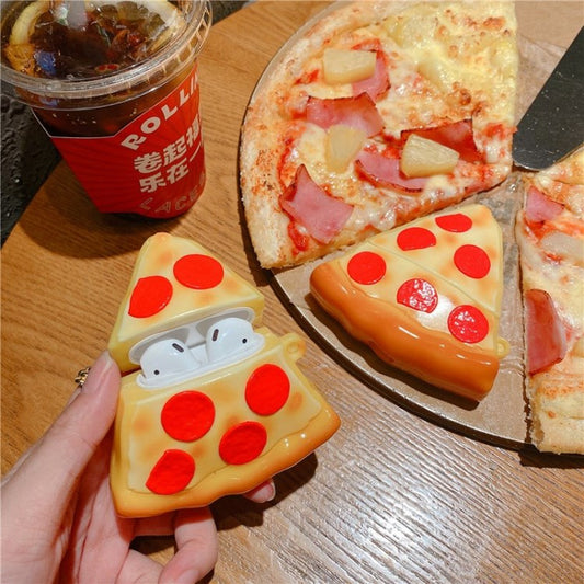 Uniqkart for Airpods 1/2 Pro Case Protector Pizza Silicone Bluetooth Earphone Cover - Uniqkart for Airpods 1/2