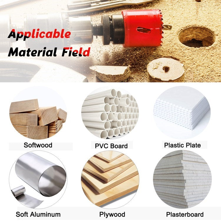 23Pcs Hole Saw Set 38mm Hole Opener Hole Saw Tooth Cutting Opener HSS Bi-Metal Cutter Drill Bit (MOQ: 300) - Red