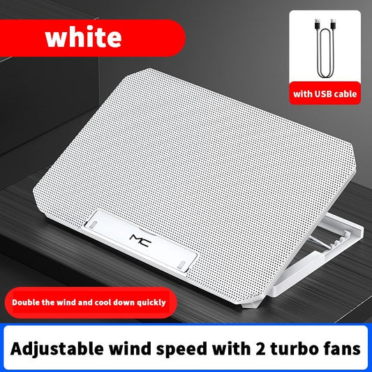17&quot; Laptop Cooler Computer Cooling Pad Height Adjustable Notebook Cooling Stand - White