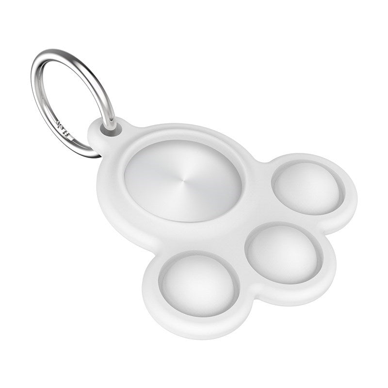 Uniqkart for Apple AirTag Case Cover Cat Paw Tracker Protector - White