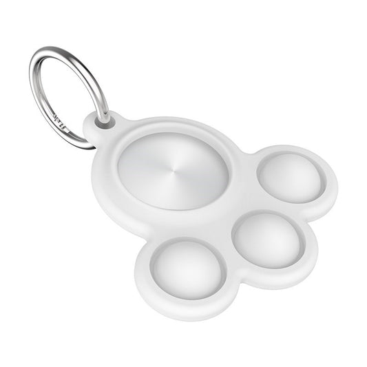 Uniqkart for Apple AirTag Case Cover Cat Paw Tracker Protector - White