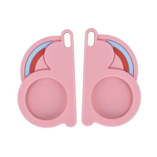Uniqkart for Apple AirTags Case Cover Tracker Protector with Keychain - 2Pcs/Pink