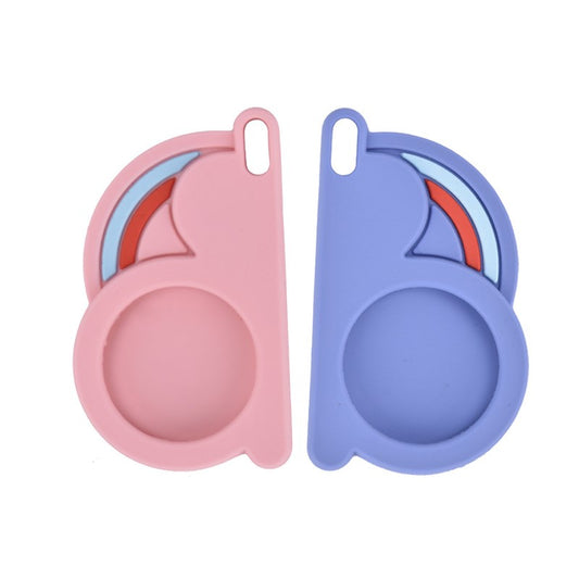 Uniqkart for Apple AirTags Case Cover Tracker Protector with Keychain - Blue+Pink