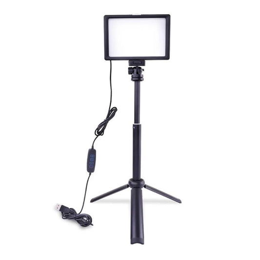 LPL-01 Video Light Dimmable 120 LED Lamp Beads USB LED Photography Selfie Light with Tripod for Makeup Video Conference - Black