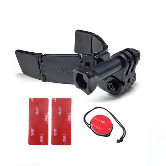High-quality Motorcycle Helmet Chin Camera Mount Tool for GoPro Hero 9/8/7/6/5/4 and Others - With 2 Sticky Patches