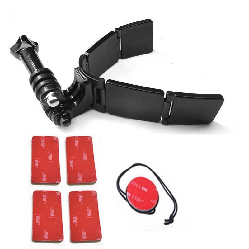 High-quality Motorcycle Helmet Chin Camera Mount Tool for GoPro Hero 9/8/7/6/5/4 and Others - With 4 Sticky Patches
