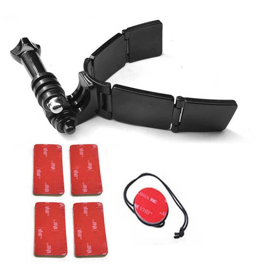 High-quality Motorcycle Helmet Chin Camera Mount Tool for GoPro Hero 9/8/7/6/5/4 and Others - With 4 Sticky Patches