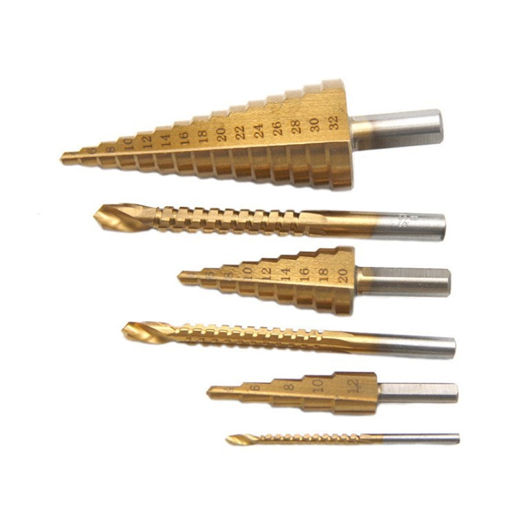 6Pcs/Set Step Drill Bit and Countersink Drill Bit for Metal/Wood Multiple Hole Sizes - 6Pcs Drill