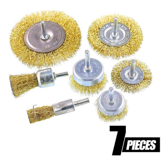 Uniqkart for Cleaning Rust Stripping Abrasive Wheel Crimped Brush Set - 7Pcs/Set
