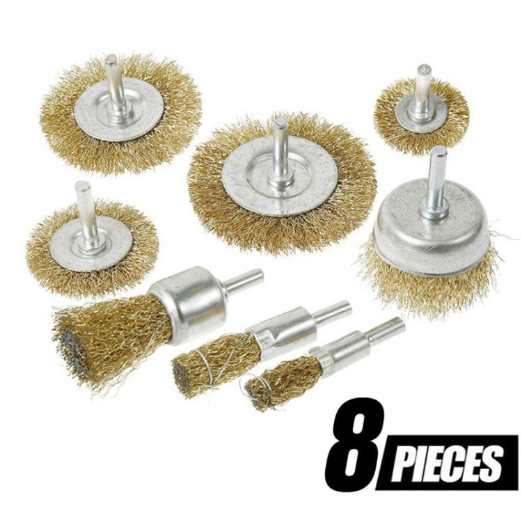 Uniqkart for Cleaning Rust Stripping Abrasive Wheel Crimped Brush Set - 8Pcs/Set