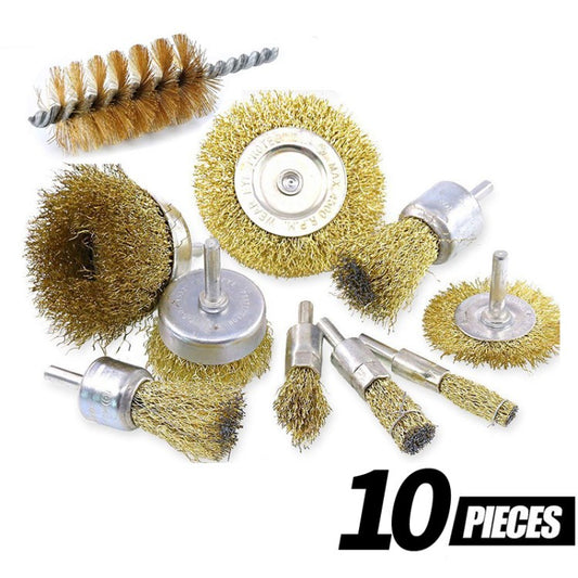 Uniqkart for Cleaning Rust Stripping Abrasive Wheel Crimped Brush Set - 10Pcs/Set