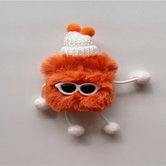 for Apple AirPods Pro/1/2/3/with Charging Case (2016)/with Wireless Charging Case (2019)/with Charging Case (2019) Earphone Box Cover Plush Monster Doll Bluetooth Earbud Case - Orange/for AirPods Pro