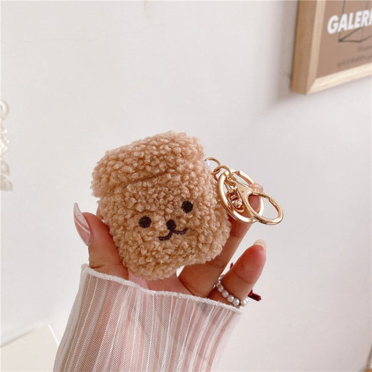 for Apple AirPods Pro/1/2/3/with Charging Case (2016)/with Wireless Charging Case (2019)/with Charging Case (2019) Earphone Box Case Plush Bluetooth Earbud Cover - Brown/for AirPods 1/2