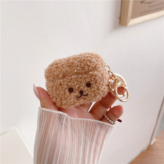 for Apple AirPods Pro/1/2/3/with Charging Case (2016)/with Wireless Charging Case (2019)/with Charging Case (2019) Earphone Box Case Plush Bluetooth Earbud Cover - Brown/for AirPods Pro
