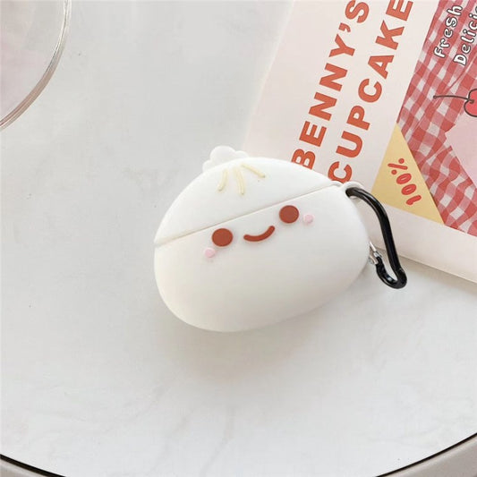 for Apple AirPods Pro/1/2/with Charging Case (2016)/with Charging Case (2019)/with Wireless Charging Case (2019) Earphone Box Case Smile Bun Silicone Cover - for AirPods Pro