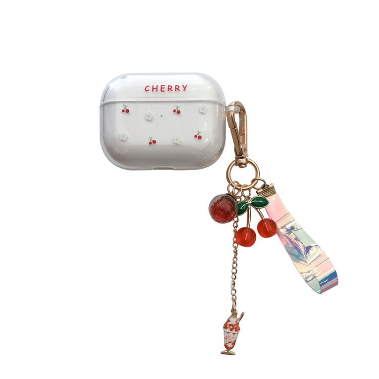 for Apple AirPods Pro/1/2/3/with Charging Case (2016)/with Wireless Charging Case (2019)/with Charging Case (2019) Earphone Box Case Cherry Pendant Earbuds Cover - for AirPods 3