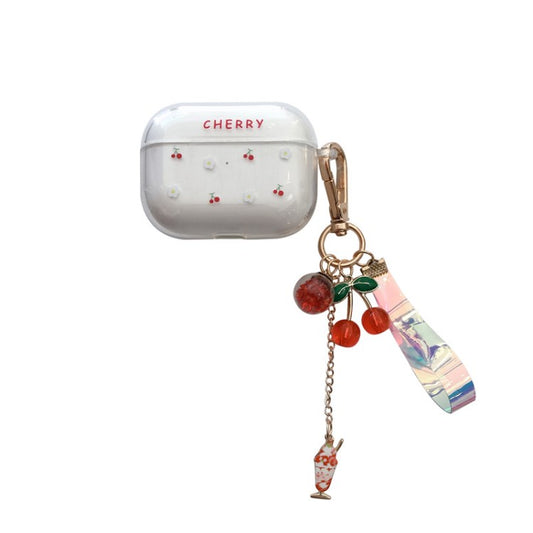 for Apple AirPods Pro/1/2/3/with Charging Case (2016)/with Wireless Charging Case (2019)/with Charging Case (2019) Earphone Box Case Cherry Pendant Earbuds Cover - for AirPods 3