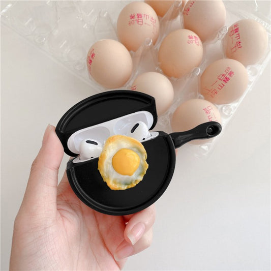 for Apple AirPods Pro/1/2/3/with Charging Case (2016)/with Wireless Charging Case (2019)/with Charging Case (2019) Earphone Box Case Pan Eggs Earbuds Cover - for AirPods Pro